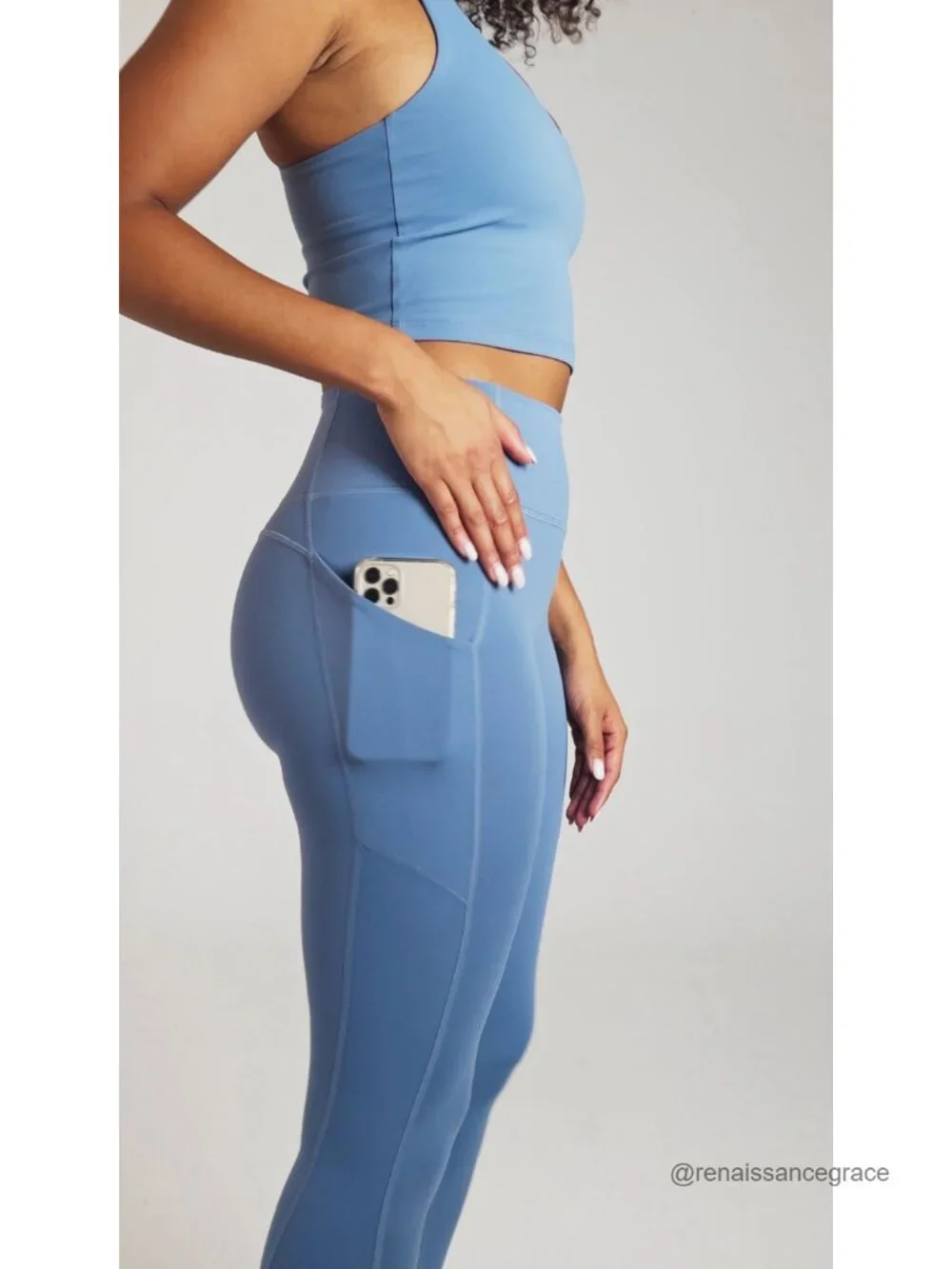 High Waisted Pocket Leggings with Tummy Control, 4-Way Stretch, UPF 50+